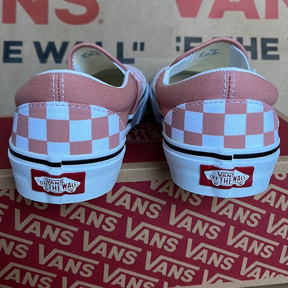 Vans Classic Slip On Rose Dawn Checkerboard/True White Mens - Picture 14 of 16